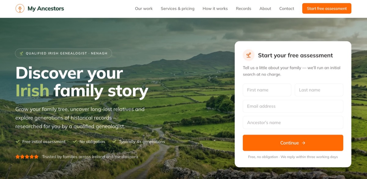 My Ancestors website