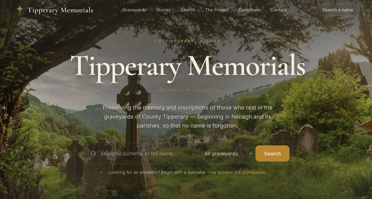 Tipperary Memorials website